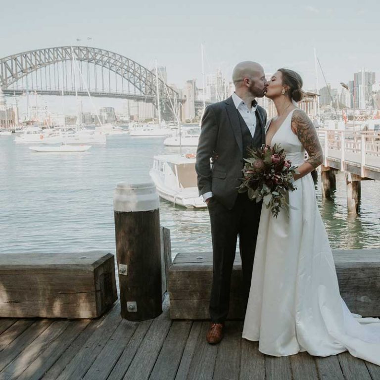 Ross & Amy on their wedding day