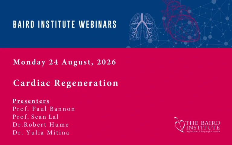 Webinar: Cardiac Regeneration - Repairing Damaged Heart Tissue - Monday 24 August 2026